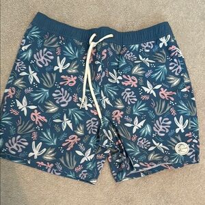 Floral Blue Swim Shorts